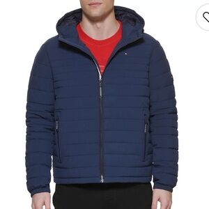 Tommy Hilfiger Men's Blue Hooded Puffer Jacket